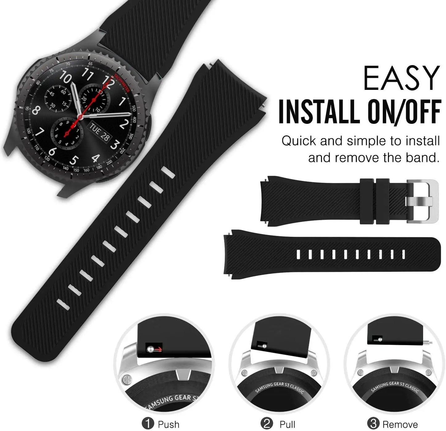 22mm soft silicone strap for Samsung Galaxy Watch 3 46mm Gear S3 Huawei Watch GT GT2 46mm comfortable strap for Amazfit GTR 47mm