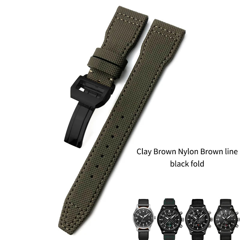 Bracelet de montre en nylon tissé de haute qualité, adapté pour IWC Pilot SPITFIRE MARK 18 Portugieser Portofino TOP GUN Suffino 77 Strap, 20mm, 21mm, 22mm