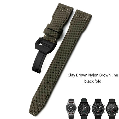 Bracelet de montre en nylon tissé de haute qualité, adapté pour IWC Pilot SPITFIRE MARK 18 Portugieser Portofino TOP GUN Suffino 77 Strap, 20mm, 21mm, 22mm
