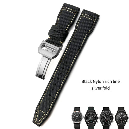 Bracelet de montre en nylon tissé de haute qualité, adapté pour IWC Pilot SPITFIRE MARK 18 Portugieser Portofino TOP GUN Suffino 77 Strap, 20mm, 21mm, 22mm