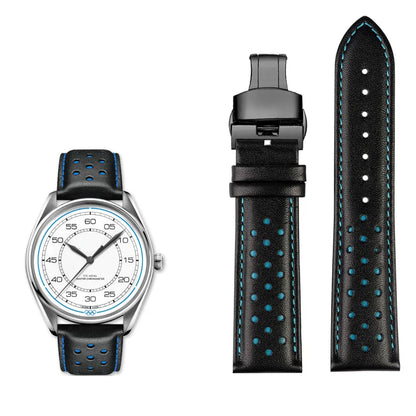 Men's circular leather watch strap, bracelet accessories, fits 1853 Tissot T116.617.36.051 NBA, co-branded, first layer