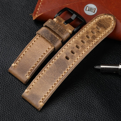 Cinturino per orologio in pelle fatto a mano, 20 21 22 23 24 26 MM, piegato a metà per realizzare uno strato superiore in morbida pelle di vitello, stile retrò per PAM111