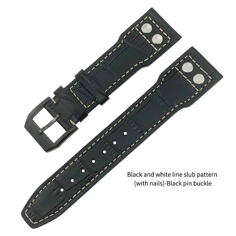 Bracelet de montre en cuir de vachette véritable, bracelet de montre marron souple, fermoir Tang, adapté pour IWC Pilot Mark 18, haute qualité, 20mm, 21mm, 22mm