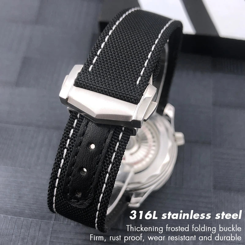 High quality nylon fabric watch strap, suitable for Omega, Wake A, TERRA, 150, Seam84, HouseDiver, 300, Planet, Ocean, blue strap 19mm, 20mm, 21mm