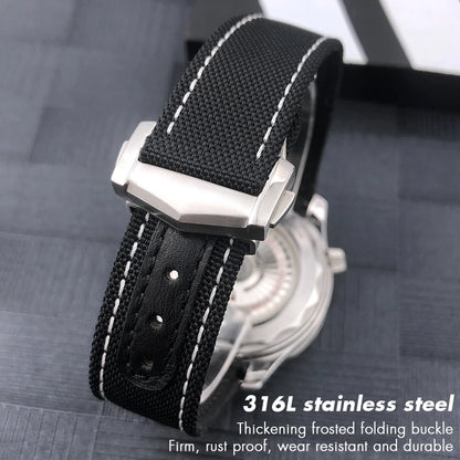 High quality nylon fabric watch strap, suitable for Omega, Wake A, TERRA, 150, Seam84, HouseDiver, 300, Planet, Ocean, blue strap 19mm, 20mm, 21mm
