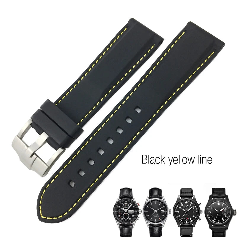 Correa de reloj flexible de caucho de silicona para hombre, correas de reloj de buceo, compatible con Hamilton, SEIKO, skx, Timex, Tag Heuer, IWC, CITIZEN, 20mm, 21mm, 22mm, 23mm, 24mm