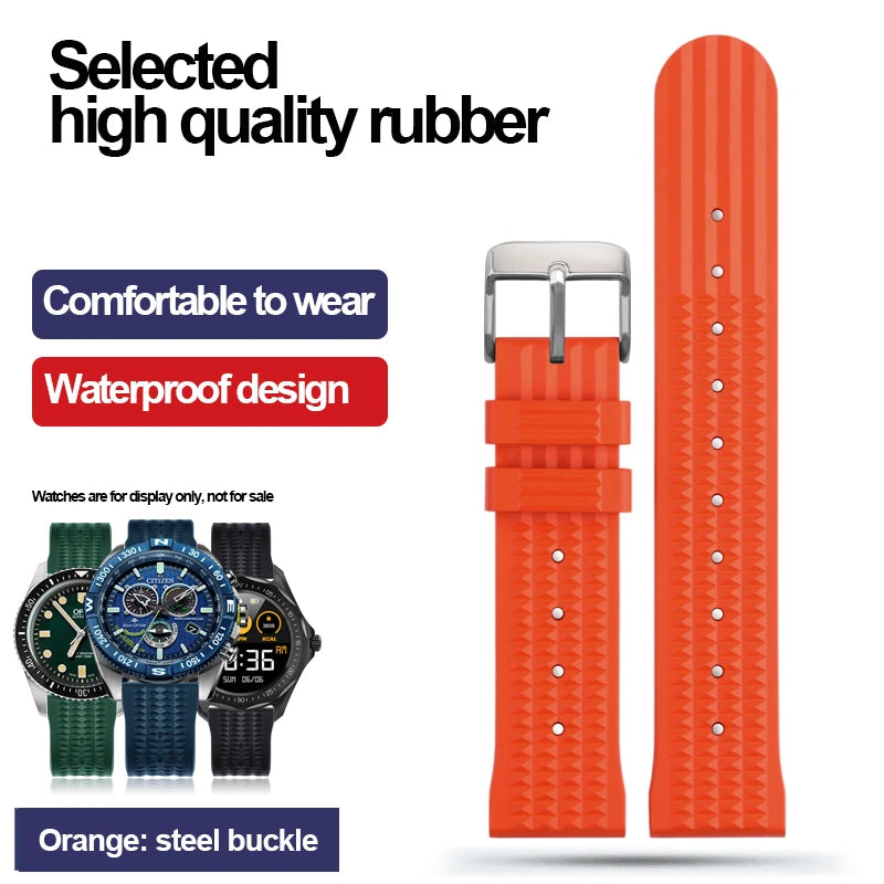 Pour Seiko IWC montre bracelets de montre en Silicone Sharkey MM300 SBDX001 6105 Bracelet étanche Bracelet gaufré en caoutchouc souple 20MM 22MM