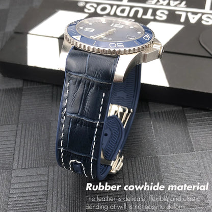Cinturino per orologio in vera pelle, gomma e silicone, cinturino per orologio in nylon, adatto per Longines L3, Conquest, HUAWEI GT2, Samsung, 22mm, 21mm, 20mm, 19mm