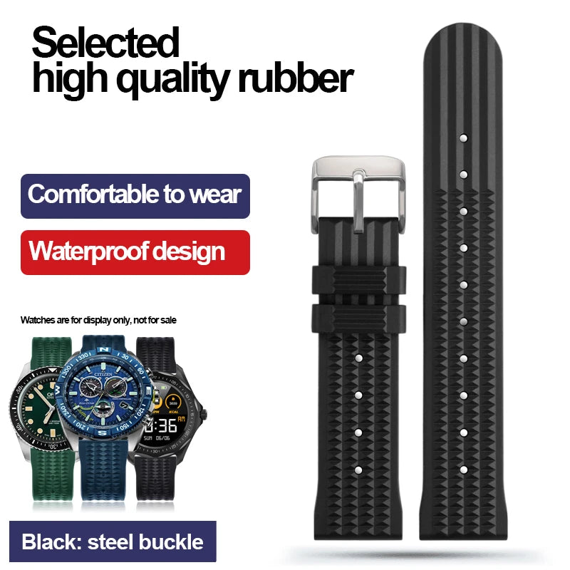 Pour Seiko IWC montre bracelets de montre en Silicone Sharkey MM300 SBDX001 6105 Bracelet étanche Bracelet gaufré en caoutchouc souple 20MM 22MM