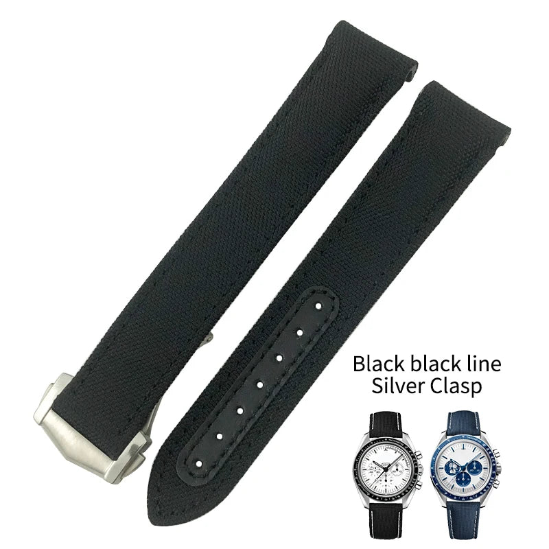 High quality nylon fabric watch strap, suitable for Omega, Wake A, TERRA, 150, Seam84, HouseDiver, 300, Planet, Ocean, blue strap 19mm, 20mm, 21mm