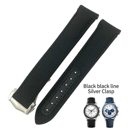 High quality nylon fabric watch strap, suitable for Omega, Wake A, TERRA, 150, Seam84, HouseDiver, 300, Planet, Ocean, blue strap 19mm, 20mm, 21mm