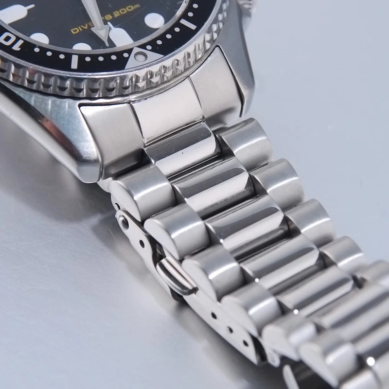 Cinturino per orologio curvo Timelee da 20 mm in acciaio inossidabile OYSTER BRACELET MOD per SKX013 SKX015