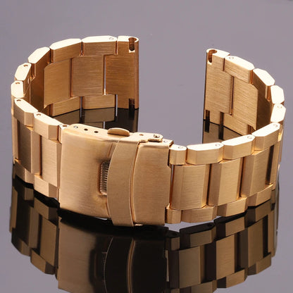 Bracelet de montre en acier inoxydable, 18mm, 20mm, 22mm, 24mm, lien, bleu, noir, or, accessoires