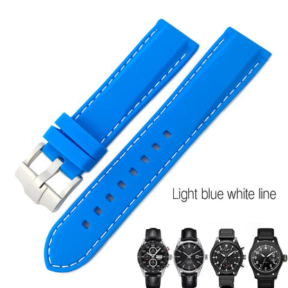 Correa de reloj flexible de caucho de silicona para hombre, correas de reloj de buceo, compatible con Hamilton, SEIKO, skx, Timex, Tag Heuer, IWC, CITIZEN, 20mm, 21mm, 22mm, 23mm, 24mm
