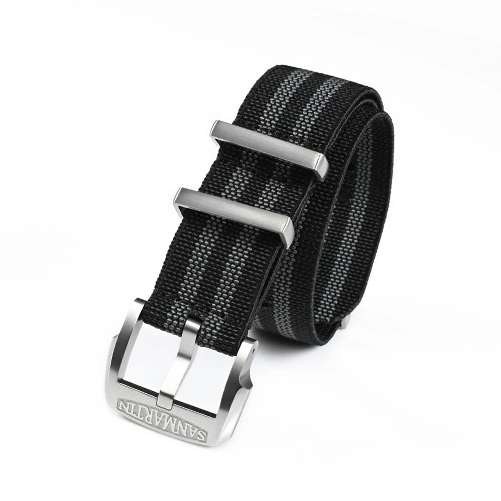 San Martin Watch Bracelet Elastic Nylon Strap 20mm Military Pilot Watch Band Universal Type Sport Paratrooper Strap Watch Parts