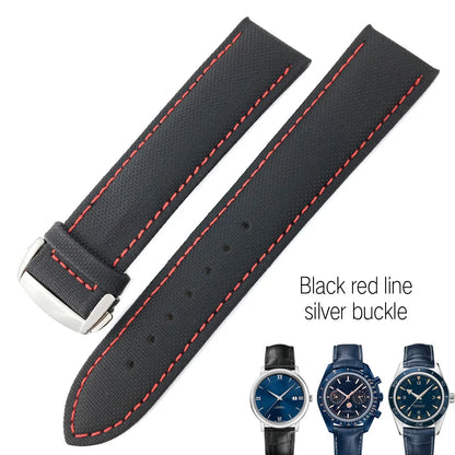 Cinturino di ricambio per orologio astronomico in tela e pelle per Omega Seam84300, Planet-Ocean SeATM, cinturino in nylon Hamilton, 20mm, 22mm, 19mm, 21mm