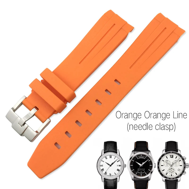 Correa de reloj de caucho y silicona, 19mm 20mm 21mm, adecuada para Tissot 1853 le-locle T006 seastar T120 Omega, cierre desplegable seamaster