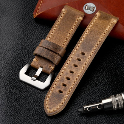 Cinturino per orologio in pelle fatto a mano, 20 21 22 23 24 26 MM, piegato a metà per realizzare uno strato superiore in morbida pelle di vitello, stile retrò per PAM111