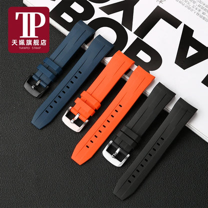 Rubber and silicone dustproof watch strap for Tissot 1853, T 120417 T120.417 men's watch strap accessories with a 22mm curved end