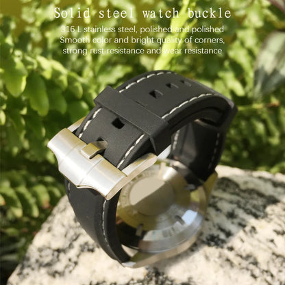 Correa de reloj flexible de caucho de silicona para hombre, correas de reloj de buceo, compatible con Hamilton, SEIKO, skx, Timex, Tag Heuer, IWC, CITIZEN, 20mm, 21mm, 22mm, 23mm, 24mm