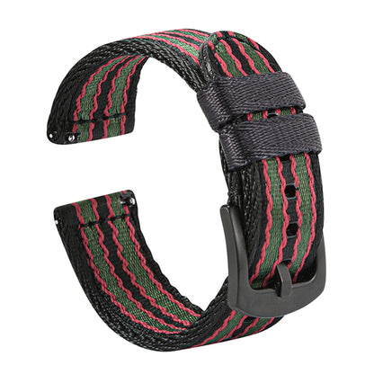 Bracelet de montre en nylon de qualité supérieure à dégagement rapide, bracelet de montre, ceinture de sécurité, rayures militaires, remplacement, accessoires de montre, 20mm, 22mm