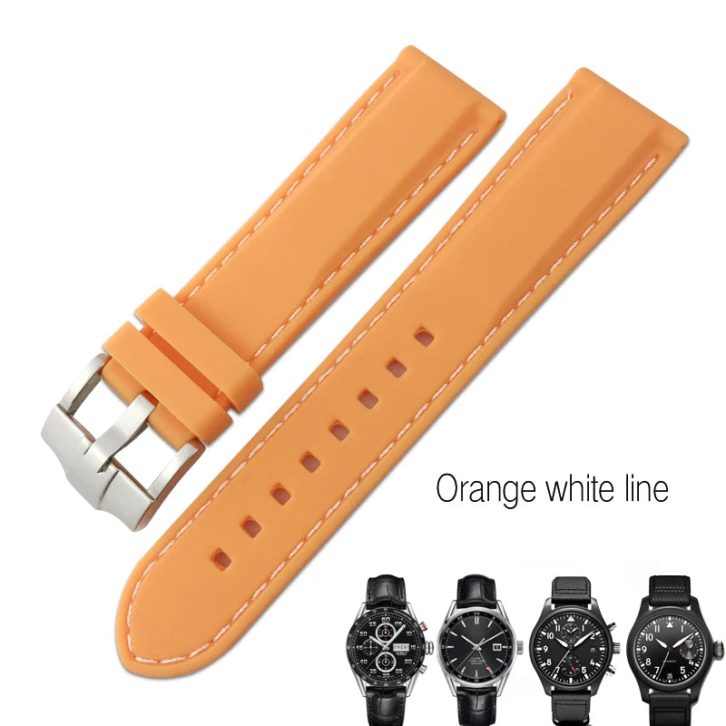 Correa de reloj flexible de caucho de silicona para hombre, correas de reloj de buceo, compatible con Hamilton, SEIKO, skx, Timex, Tag Heuer, IWC, CITIZEN, 20mm, 21mm, 22mm, 23mm, 24mm