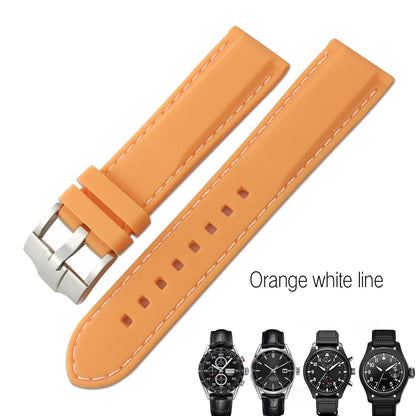 Correa de reloj flexible de caucho de silicona para hombre, correas de reloj de buceo, compatible con Hamilton, SEIKO, skx, Timex, Tag Heuer, IWC, CITIZEN, 20mm, 21mm, 22mm, 23mm, 24mm