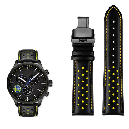 Men's circular leather watch strap, bracelet accessories, fits 1853 Tissot T116.617.36.051 NBA, co-branded, first layer