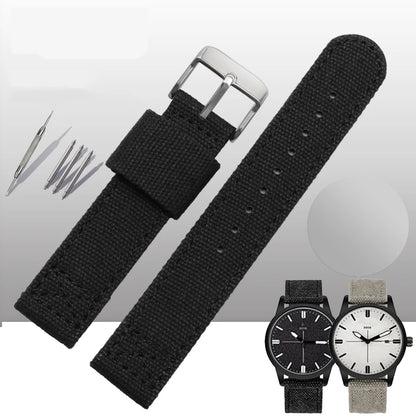 Cinturino di orologio in tela spessa per SEIKO 5/Casio/Citizen, cinturino sportivo confortevole, 18mm 20mm 22mm, ventilato