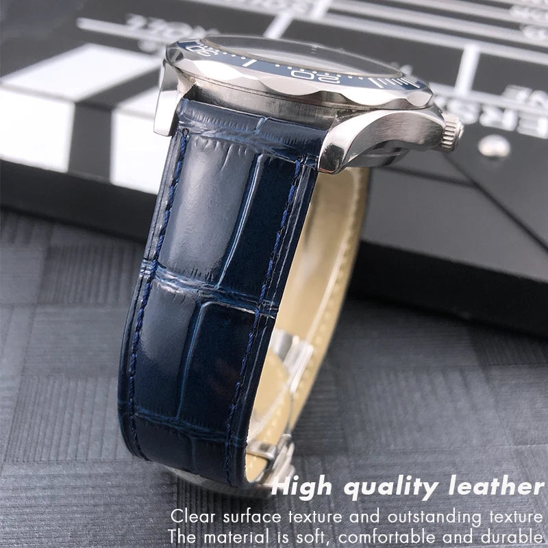 Cinturino per orologio in vera pelle, 20mm 22mm, adatto per Omega 007 Seamaster 300 AT150 Speedmaster DE VILLE, 18mm 19mm 21mm, cinturino per orologio a grana