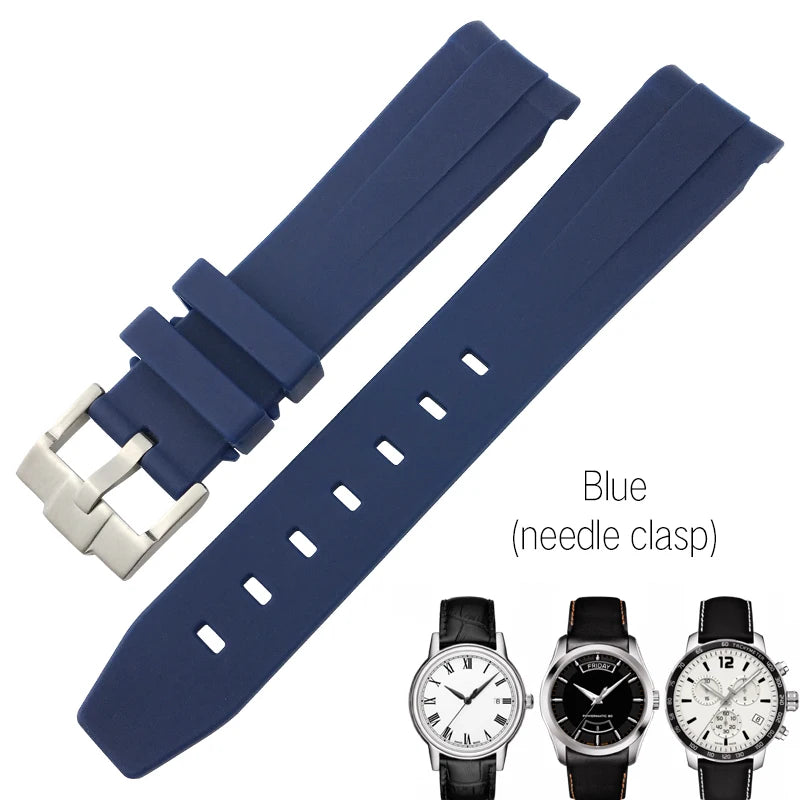 Correa de reloj de caucho y silicona, 19mm 20mm 21mm, adecuada para Tissot 1853 le-locle T006 seastar T120 Omega, cierre desplegable seamaster