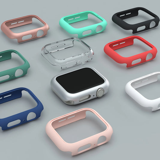 غطاء حماية مطفي عصري لساعة أبل (Apple Watch SE)، إطار صلب لساعة (iWatch 7 6 5 4 3) من مادة البولي كربونيت (PC) مقاس 41 مم 44 مم 38 مم 42 مم 45 مم
