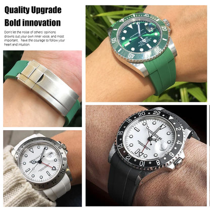 19mm 21mm 20mm 22mm bracelet de montre de haute qualité pour Rolex Daytona Submariner Oysterflex GMT Explorer bracelet de montre bracelet en caoutchouc et Silicone