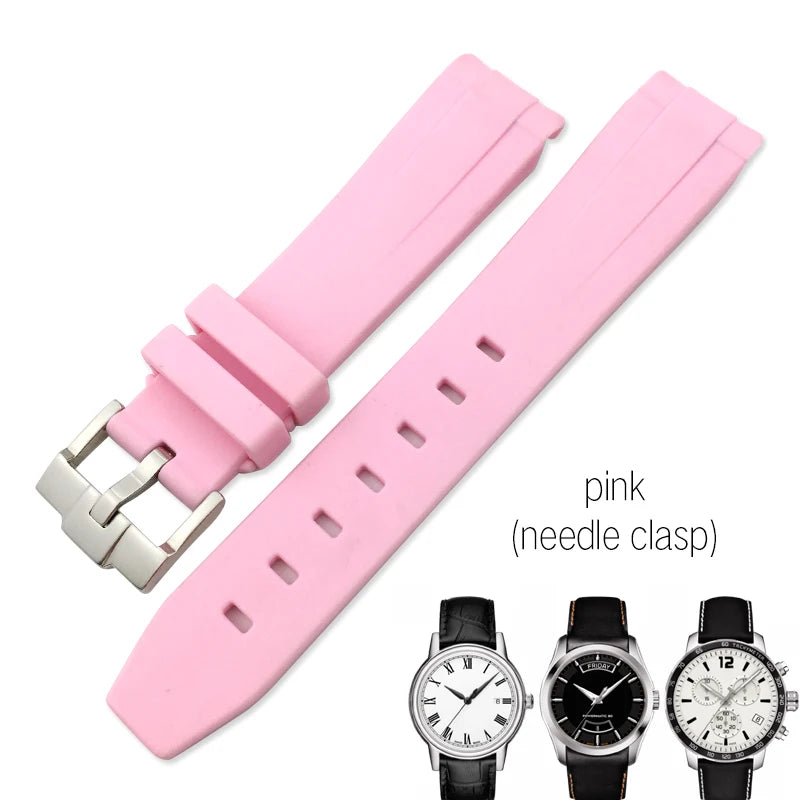 Correa de reloj de caucho y silicona, 19mm 20mm 21mm, adecuada para Tissot 1853 le-locle T006 seastar T120 Omega, cierre desplegable seamaster