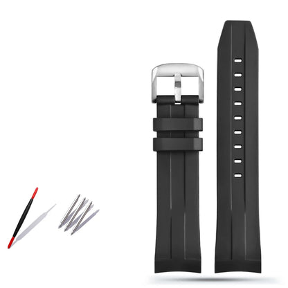 Rubber and silicone dustproof watch strap for Tissot 1853, T 120417 T120.417 men's watch strap accessories with a 22mm curved end