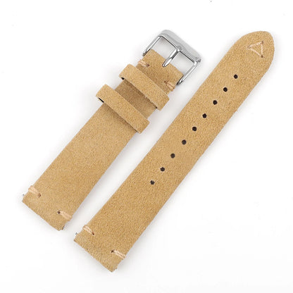 Cinturino per orologio in pelle scamosciata morbida, giallo e marrone, con barra a molla a sgancio rapido, accessori per cinturino, 18 mm, 19 mm, 20 mm, 22 mm