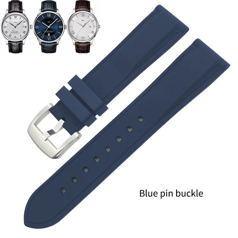Rubber and Silicone Watch Strap, 19mm 20mm 21mm 22mm, for Tissot Le Locle T063, Soft and Waterproof, Stainless Steel Buckle