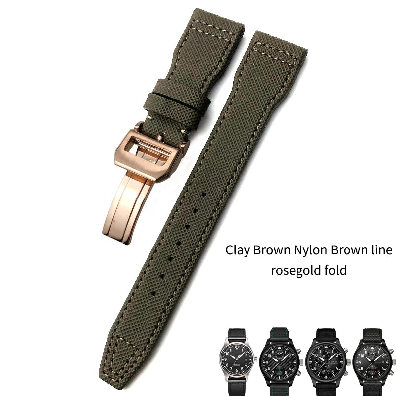 Bracelet de montre en nylon tissé de haute qualité, adapté pour IWC Pilot SPITFIRE MARK 18 Portugieser Portofino TOP GUN Suffino 77 Strap, 20mm, 21mm, 22mm