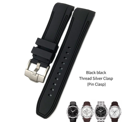 Uhrenarmband aus Kautschuk und Silikon mit gebogenem Anstoß, für Tissot T035 T035617, weiches Armband mit Schmetterlingsschließe, 23 mm 24 mm