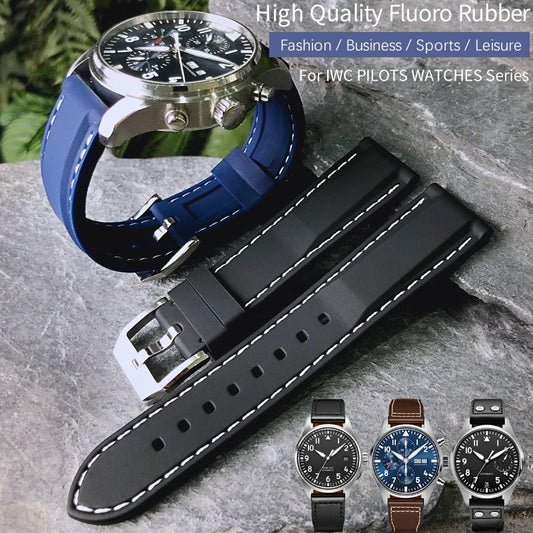 Cinturino per orologio in gomma e silicone, 20/21/22mm, adatto per IWC MARK Pilot Spitfire PORTOFINO IW 377701 IW 356501 Cinturini IW327 da uomo