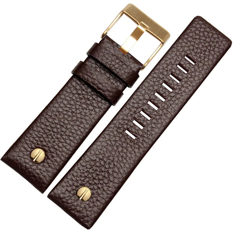 Genuine Leather Watch Strap 22 24 26 27 28 30 32mm, for Diesel DZ7370 DZ7313 DZ7413 DZ7257, leather watch band