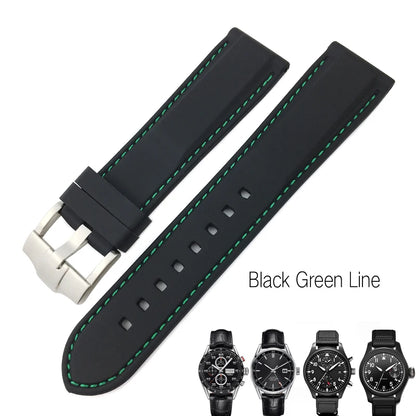 Correa de reloj flexible de caucho de silicona para hombre, correas de reloj de buceo, compatible con Hamilton, SEIKO, skx, Timex, Tag Heuer, IWC, CITIZEN, 20mm, 21mm, 22mm, 23mm, 24mm