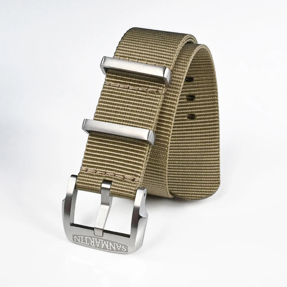 San Martin High Quality Nylon Military Pilot Watch Strap 20mm 22mm Universal Type Sport Paratrooper Bracelet Watch Parts