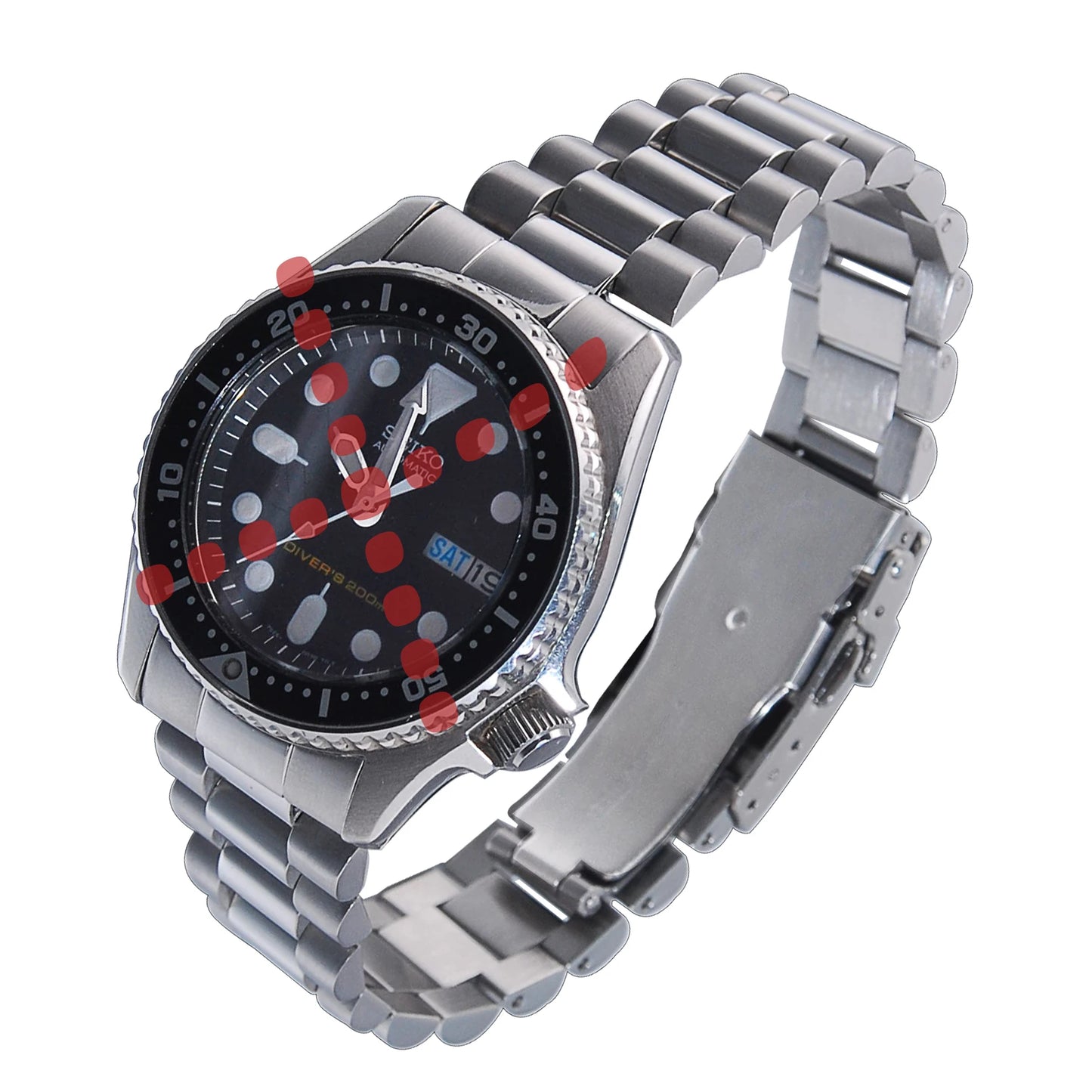 Cinturino per orologio curvo Timelee da 20 mm in acciaio inossidabile OYSTER BRACELET MOD per SKX013 SKX015