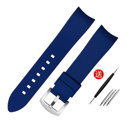 Bracelet de montre en caoutchouc à extrémité incurvée, 18mm 19mm 20mm 21mm 22mm 24mm, pour omega seiko rolex tissot Tudor