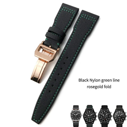 Bracelet de montre en nylon tissé de haute qualité, adapté pour IWC Pilot SPITFIRE MARK 18 Portugieser Portofino TOP GUN Suffino 77 Strap, 20mm, 21mm, 22mm
