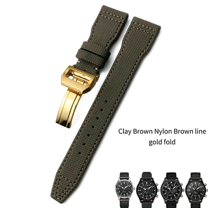 Bracelet de montre en nylon tissé de haute qualité, adapté pour IWC Pilot SPITFIRE MARK 18 Portugieser Portofino TOP GUN Suffino 77 Strap, 20mm, 21mm, 22mm