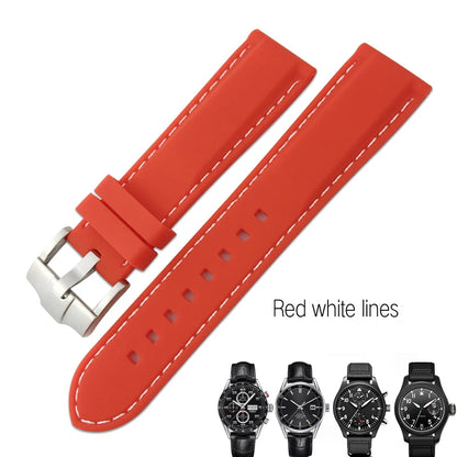 Correa de reloj flexible de caucho de silicona para hombre, correas de reloj de buceo, compatible con Hamilton, SEIKO, skx, Timex, Tag Heuer, IWC, CITIZEN, 20mm, 21mm, 22mm, 23mm, 24mm