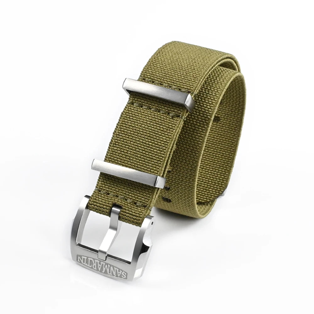 San Martin Watch Bracelet Elastic Nylon Strap 20mm Military Pilot Watch Band Universal Type Sport Paratrooper Strap Watch Parts