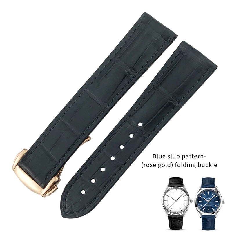 Bracelet De montre en cuir Crocodile, adapté pour Omega De Ville coaster Constellation 18mm 19mm 20mm 21mm 22mm, bracelet en peau d'alligator véritable